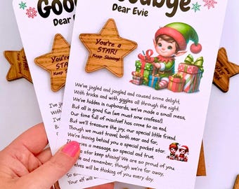 Personalised Elf Goodbye Letter You're A Star Pocket Hug - Keepsake Gift Present