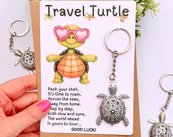 Travel Gift Turtle Good Luck Keyring Card Present Travelling Abroad Friend Australia Bon Voyage