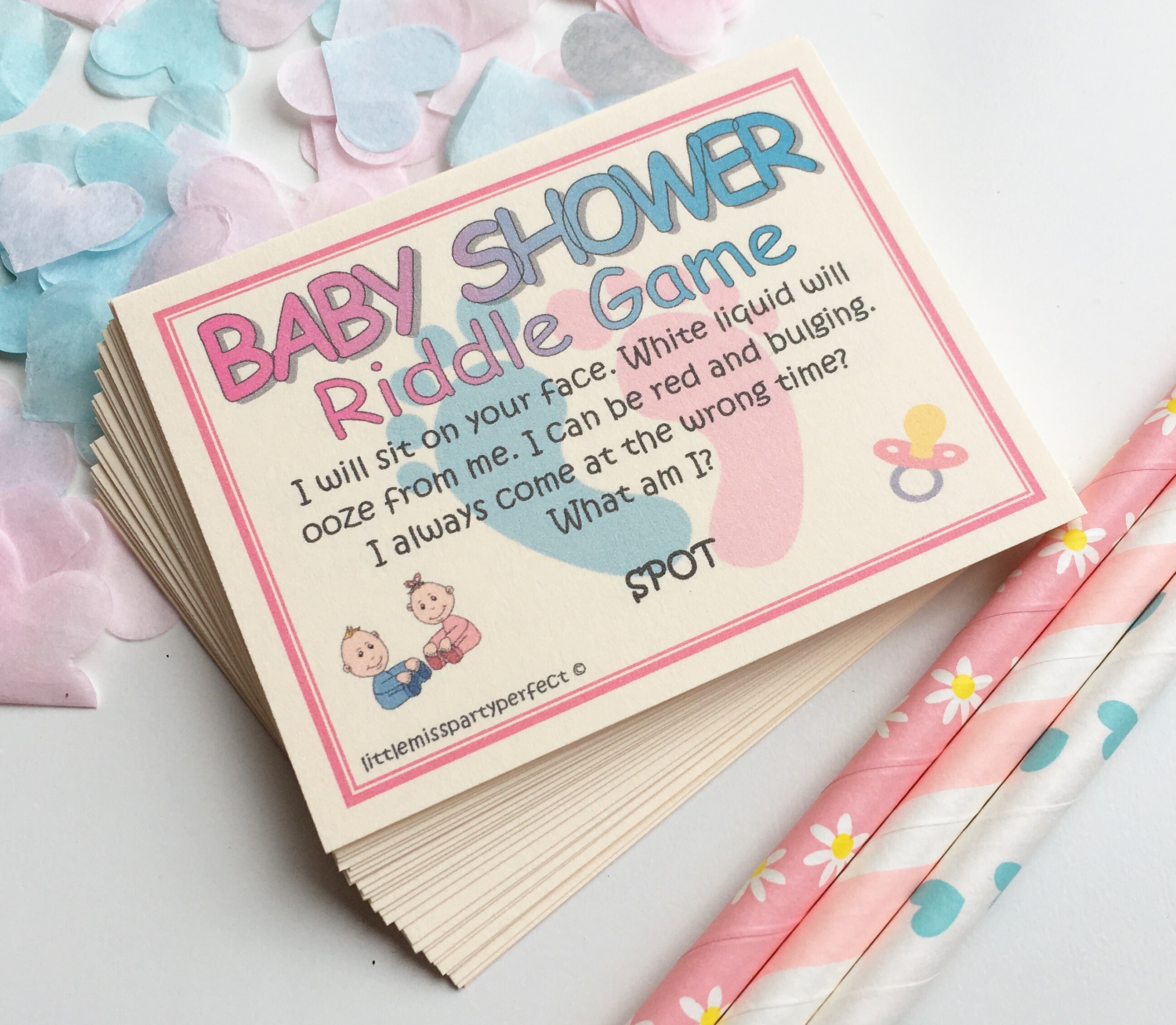 Baby Shower Unisex Boys Girls Riddle Party Game Adult Humour Etsy UK