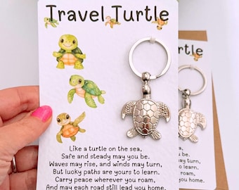 Good Luck Travel Keyring, Gift Pressnt, Going On Your Travels, Moving Abroad, Goodbye Lucky Turtle, Backpacking