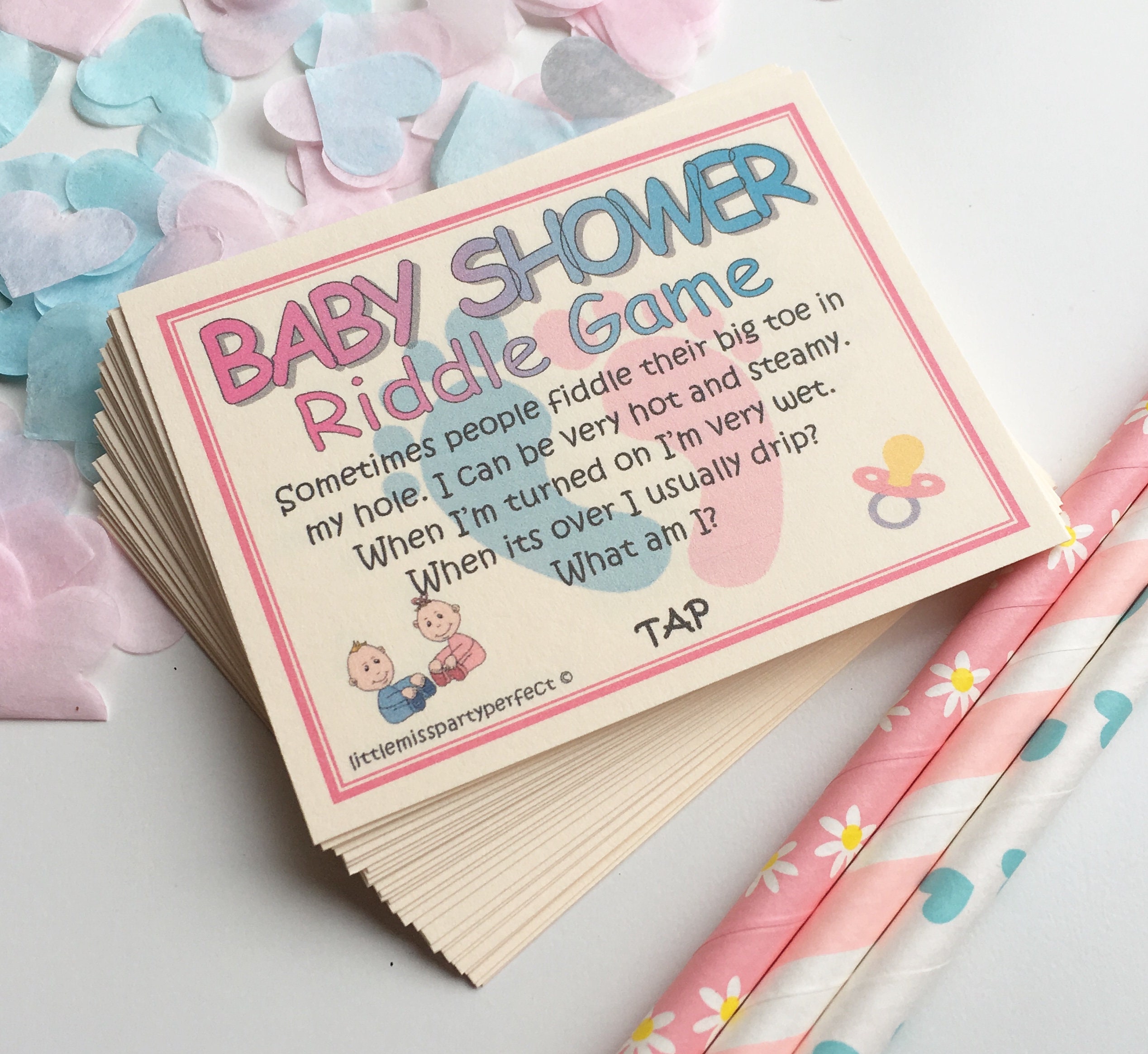 Baby Shower Unisex Boys Girls Riddle Party Game Adult Humour Etsy UK
