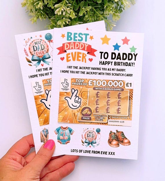 Personalised Happy Birthday Dad Daddy Scratch Card Holder Gift Present