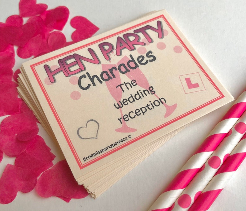Hen Party Games Charades Funny Drinking Games Hen Do 32 Etsy