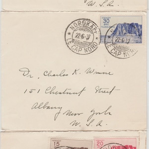 Tres cartas pequeñas de 1937 en sobres del crucero Stella Polaris