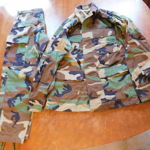 Year 2000 Woodland Camouflage Shirt and Pants New Unused Condition