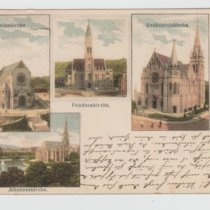 Churches Of Stuttgart Germany 1906 Postcard Mailed To Pittsburgh USA