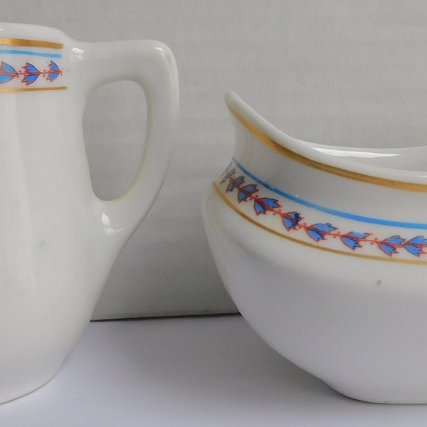 Ambassador Hotel RARE Vintage Restaurant Ware Creamer and Sugar Bowl Lamberton Scammell China