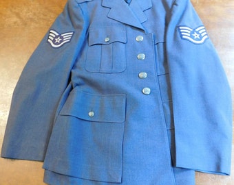 Vintage US Military Officers Jacket Blazer Suit Coat Lan-c-air Dress Blues  Uniform WWII Blue Benoits Blue Air Force Mens 40 - Etsy