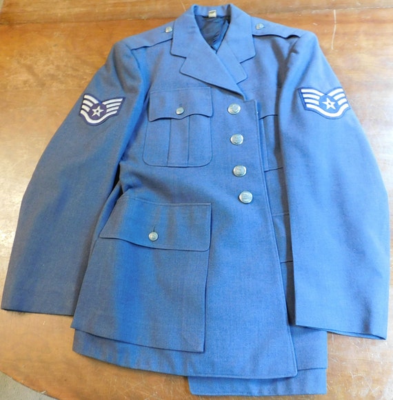 1949 US Air Force Mans Serge Blue Wool Coat With Stripes - Etsy
