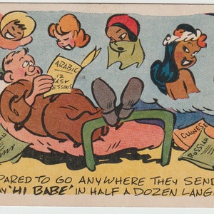 Soldado Correio Gratuito para Irmão Soldado 1943 Cartão Postal APO 437