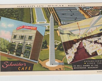 Washington DC Three Linen Type Advertising Postcards Roadside America