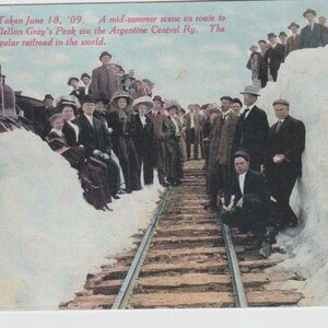 Carte Postale Forte neige en juin 1909 Chemin de fer argentin Mt McClellan Colorado