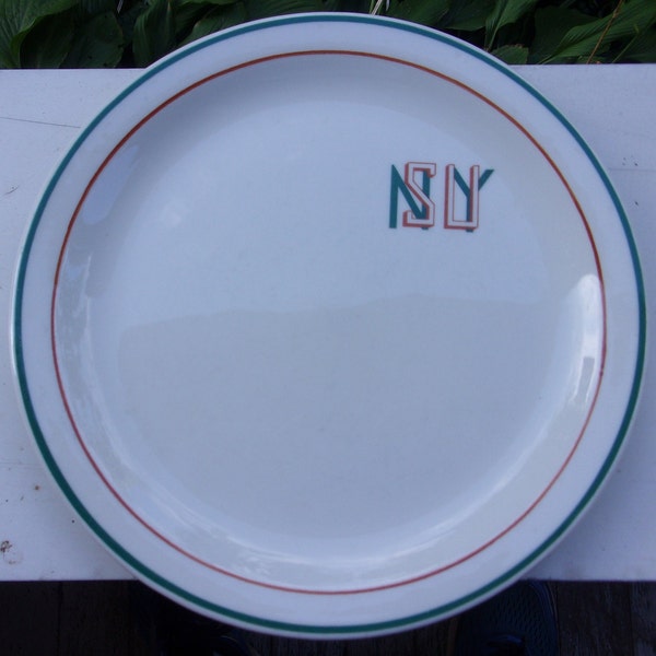 RARE 1965 Vintage Restaurant Ware Nine Inch Plate Syracuse University OR SUNY