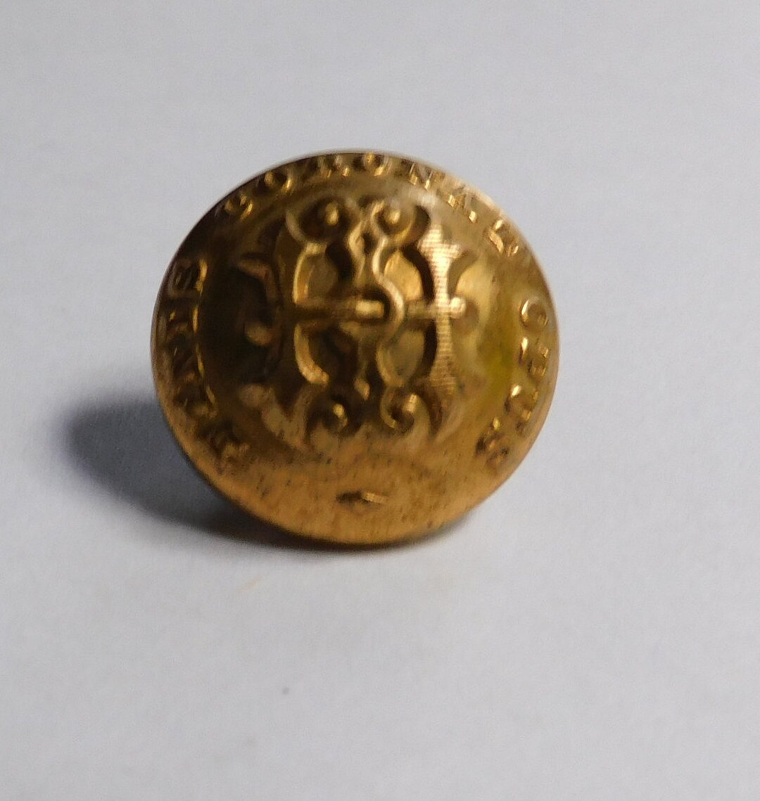 Rare Finis Coronat Opus Vintage Brass Uniform Button - Etsy