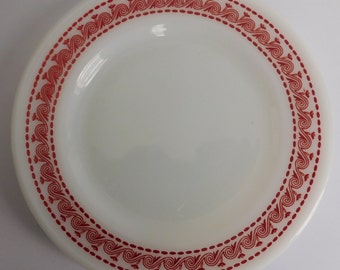 SCARCE Pyrex Chariot Pattern 5 1/2 Inch  Restaurant Ware Plates  1967 to 1969 Lot Of Eight