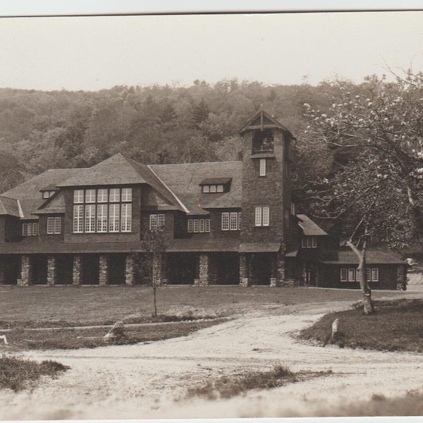 The New Auditorium At Silver Bay Lake George NY RPPC Circa 1908 J S Wooley Photograph