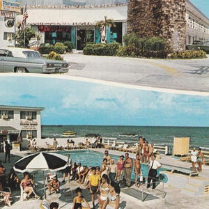 Fountainhead Motel Miami Beach Fl 1960s Split View Postcard Roadside America