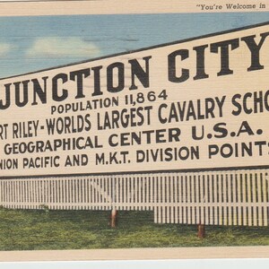 Cartão postal de Junction City de 1943 enviado para Pine City NY Remetente morreu na Índia