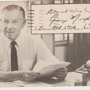 Carte postale George Murphy, sénateur des États-Unis, années 60