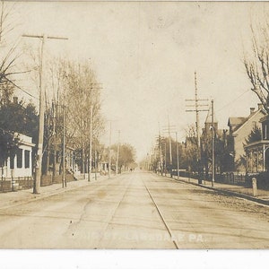 Carte postale RPPC Main Street Lansdale Pennsylvanie 1911