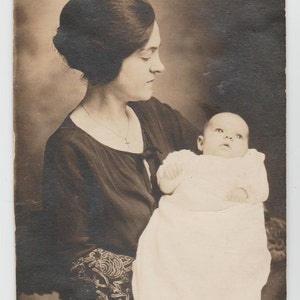 Circa 1910 RPPC Postkarte Nellie Alene Dorsett und ihre Mutter