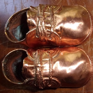 1950s or 1960s Bronzed Baby Shoes