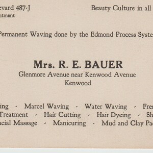 1950er Jahre Haar Stylist Werbekarte Dauerwelle