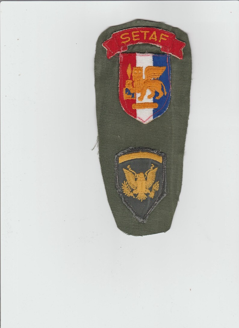 Setaf Emblem SETAF 1940s Patches on Uniform Shirt Material Southern European Task ...