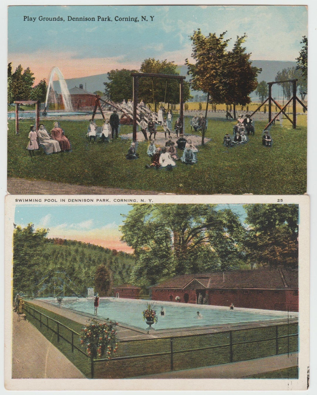 Denison Park and Court House Park Corning New York Ten Different Early