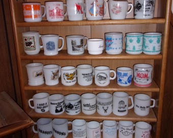 1970s 1980s White Glass Mugs 10 Dollars Each