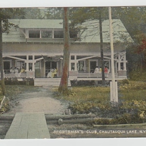 Sportsman's Club Chautauqua Lake NY RARE Carte postale vers 1910