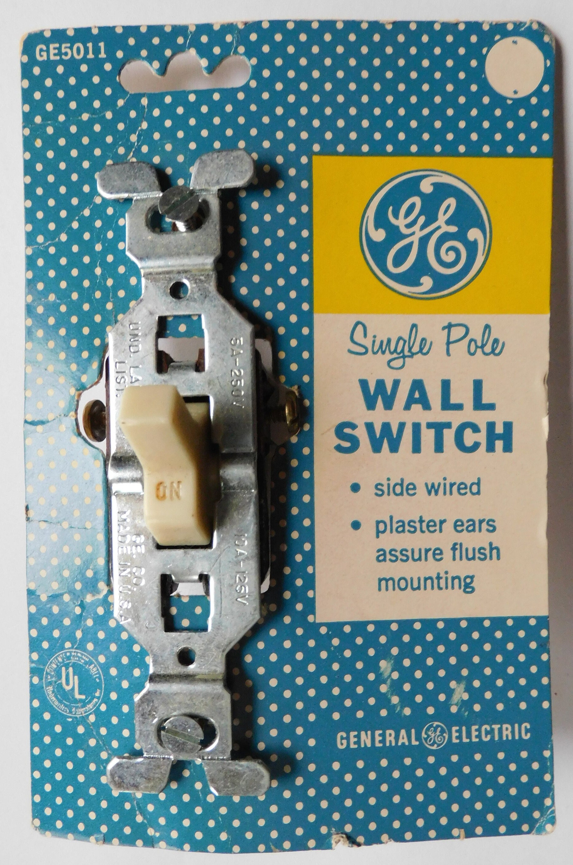 1960s GE Wall Switch and Electrical Receptacle Both Unused in