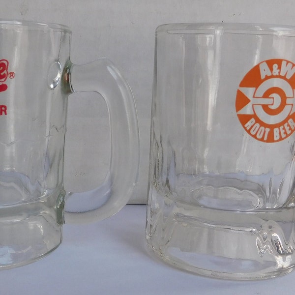 Frostie and A&W Root Beer Mini Glass Mugs