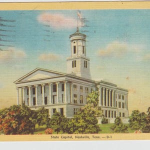 Nashville 1945 Carte postale envoyée par George H Lacy à sa femme à Melissa (Tx)