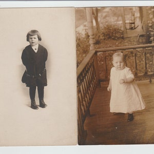 Zwei RPPC-Postkarten aus den frühen 1900er Jahren mit dem Namen Personen Mansfield Pa Bereich Gerald Wesley Kelly und Alton Bowyer