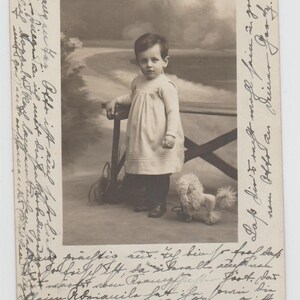 Early 1900s Two Germany RPPC Postcards One has Dog Or Dog Like Toy 1905 1907