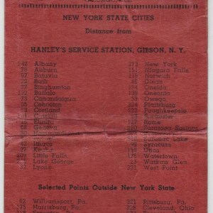 George Hanley Sinclair Service Station Corning Gibson NY Two 1940s Matchbook Covers
