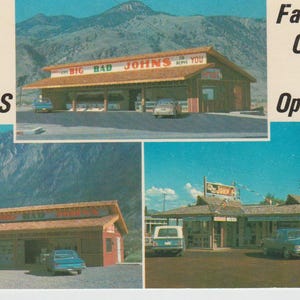 Big Bad John's Farmer Owned and Managed Fresh Fruit Store Okanagan BC Canada Cartolina pubblicitaria anni '60