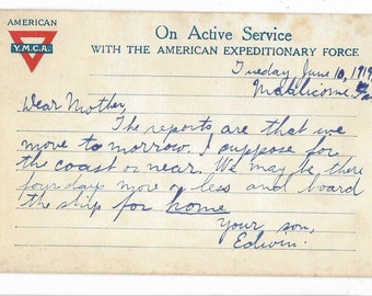 World War One AEF Soldier's Postcard Lot Owego NY Edwin Lay