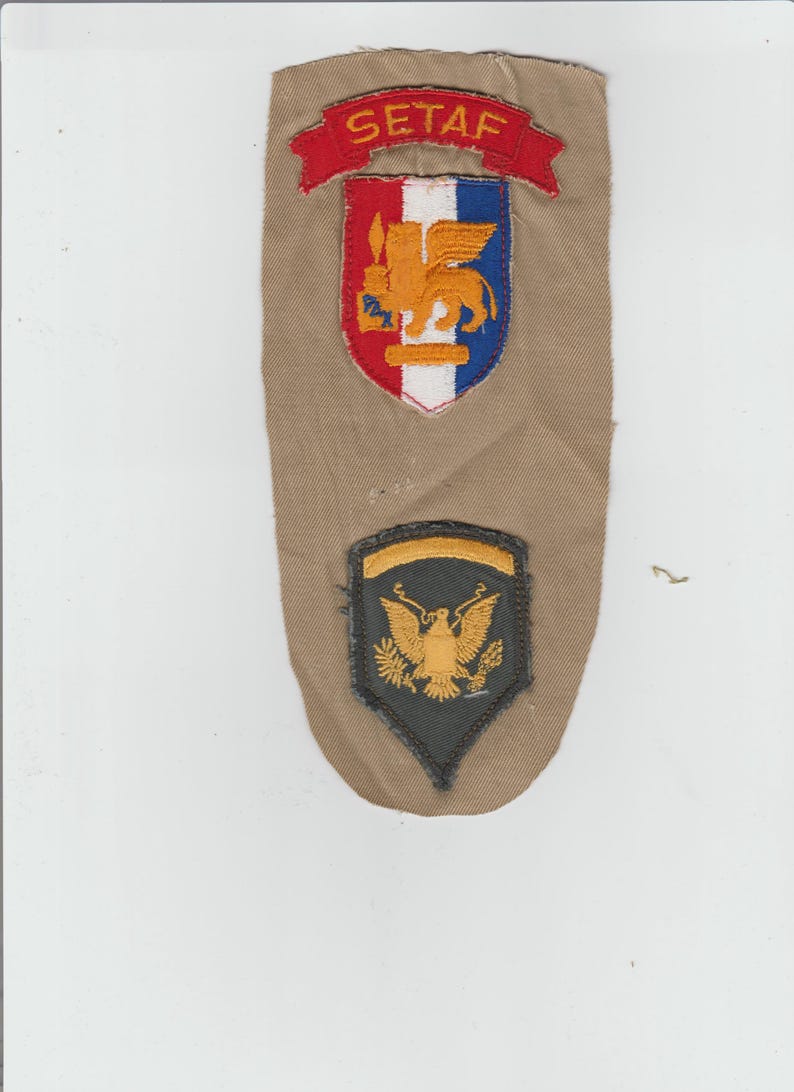 Setaf Emblem SETAF 1940s Patches on Uniform Shirt Material Southern European Task ...