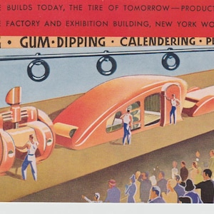 Firestone Making Car Tires 1939 Advertising Postcard
