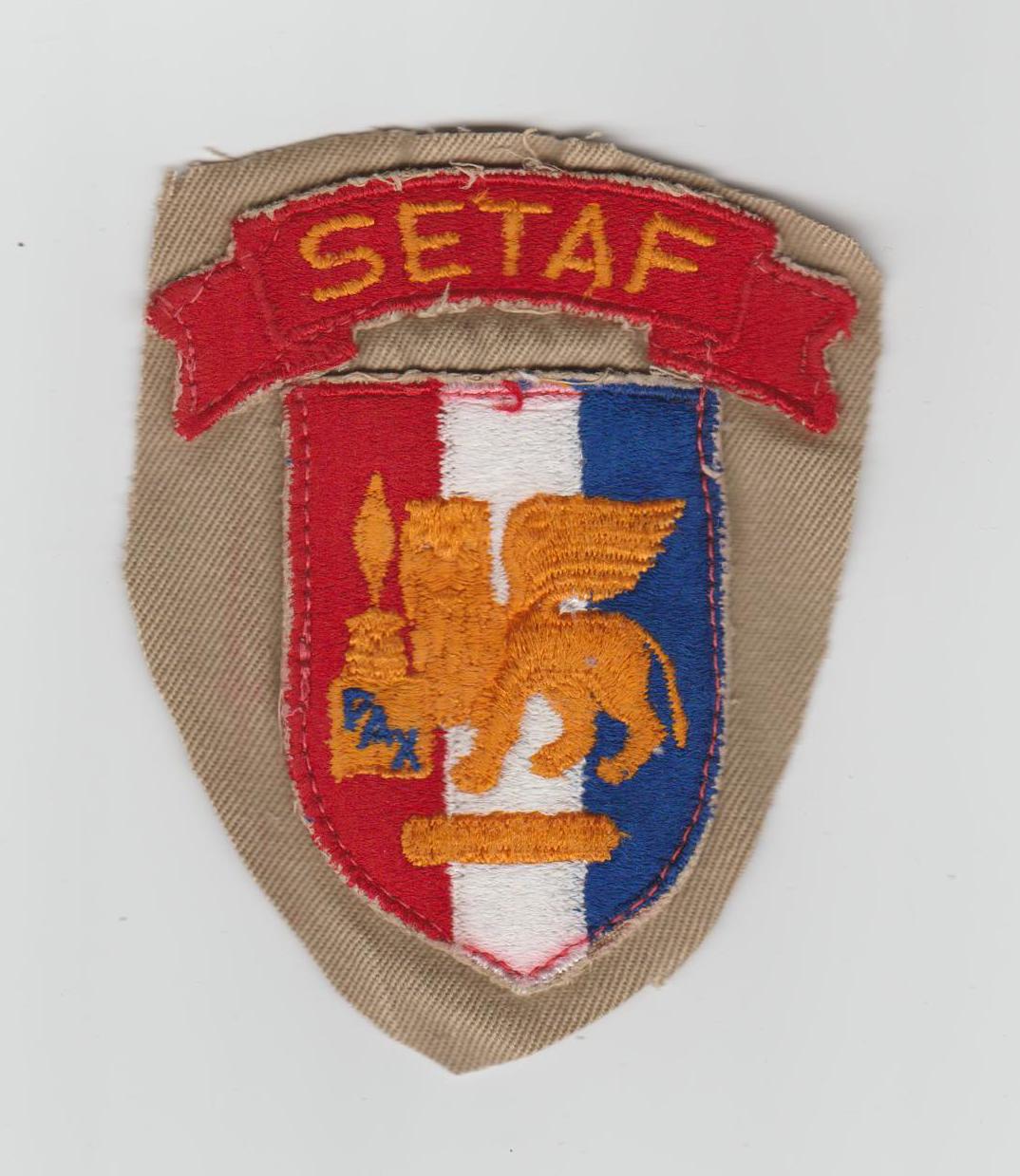 Setaf Turkey SETAF 1940s Patches on Uniform Shirt Material Southern European Task ...