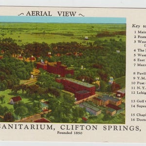 Das Sanitarium Cifton Springs NY 1930s Multiview Postkarte