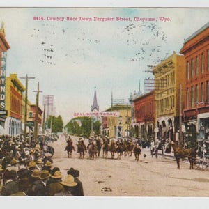 Quatre cartes postales vintage du Wyoming, 1910 - 1920