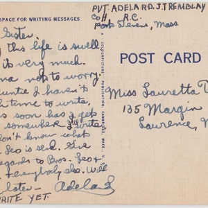 World War Two Soldier&#39;s Free Mail To Lawrence Mass Three Postcards