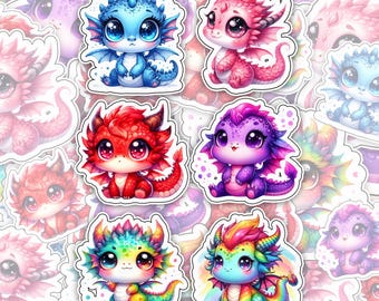 Stickers bébé dragon – Méga pack de plus de 60 stickers