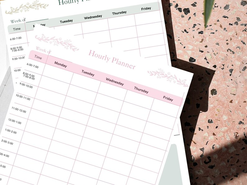 Pastel Hourly Daily Planner Printable: 6 AM - 6 PM Schedule (A4/US ...