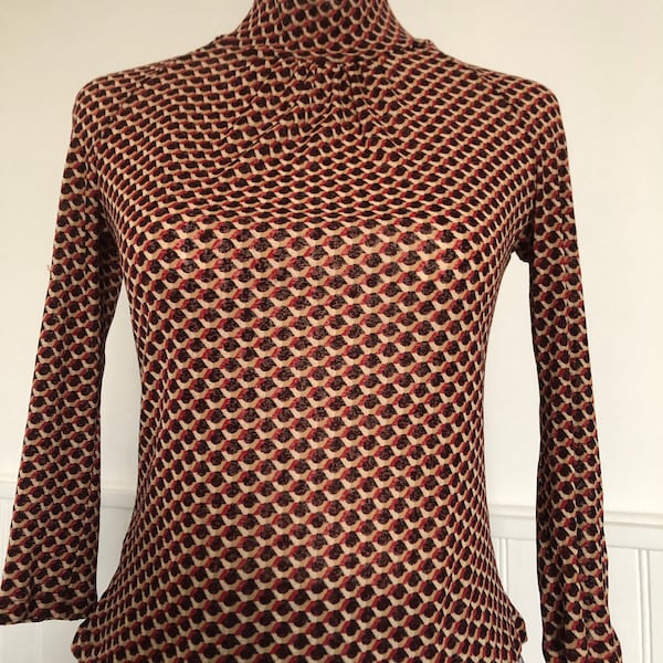 Vintage Blouse, sous pull, haut top col roulé, raglan