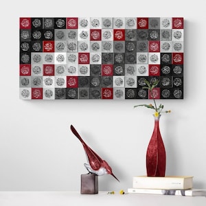 ISLAMIC HOME DECOR Modern-Asmaul Husna | 99 Names of Allah in Thuluth Calligraphy | Canvas Print