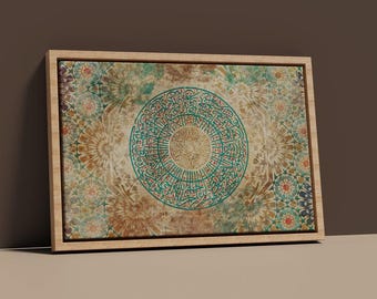 Ayatul Kursi Islamic Calligraphy Art Print: Geometric Quran Verse Decor
